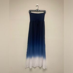 Raviya Blue and White Ombré Sheer Summer Beach Coverup